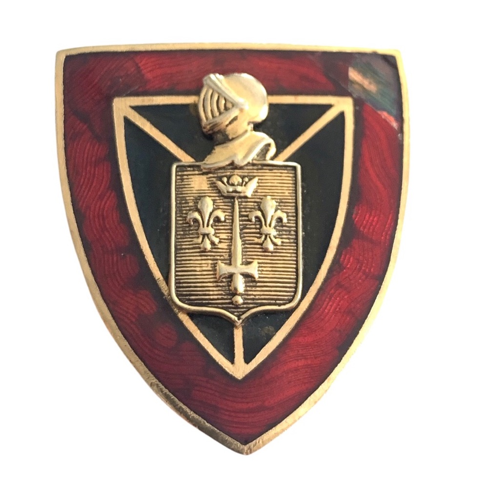 France Courtois Paris C1940 Joan Of Arc Jeanne D'arc Enamel Lapel Pin